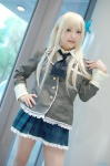 asae_ayato blazer blonde_hair blouse boku_wa_tomodachi_ga_sukunai cosplay kashiwazaki_sena pleated_skirt school_uniform skirt rating:Safe score:2 user:nil!