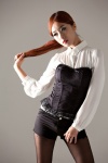 black_legwear blouse corset minah pantyhose ponytail shorts rating:Safe score:0 user:nil!