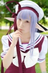beret blue_hair cosplay hazuki_minami nerine pointy_ears sailor_uniform school_uniform shuffle! vest rating:Safe score:0 user:nil!