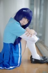aoki_reika blouse blue_hair cosplay jumper kneesocks onagi_mayu pretty_cure school_uniform smile_precure! tie rating:Safe score:1 user:nil!