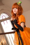 cosplay dress fingerless_gloves gloves orange_hair original tometo_kamu top_hat rating:Safe score:1 user:pixymisa
