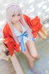 barefoot bathtub cleavage cosplay guguru hairband panties wet white_hair yukata yunohana_yuuna yuragisou_no_guguru-san yuragisou_no_yuuna-san rating:Safe score:0 user:nil!