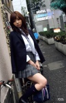 blazer blouse bookbag costume kneesocks koizumi_maya miniskirt miss_actress_vol_84 plaid pleated_skirt school_uniform skirt tie rating:Safe score:1 user:nil!