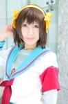 cosplay hairband hair_ribbons miniskirt pleated_skirt sailor_uniform school_uniform skirt suzumiya_haruhi suzumiya_haruhi_no_yuuutsu wakame rating:Safe score:0 user:nil!