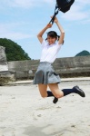 beach blouse bookbag kneesocks koike_rina pleated_skirt school_uniform skirt twintails wpb_ex_05 rating:Safe score:1 user:nil!