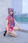 cosplay double_bun kyouka pantyhose purple_hair qipao ranma_1/2 shampoo sheer_legwear rating:Safe score:2 user:nil!
