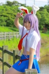 animal_ears blouse bunny_ears cosplay croptop enako pleated_skirt purple_hair reisen_udongein_inaba school_uniform skirt touhou rating:Safe score:0 user:nil!