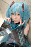 aqua_hair ayata blouse cosplay detached_sleeves hatsune_miku headset pleated_skirt skirt tie twintails vocaloid rating:Safe score:0 user:nil!