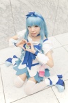 <3 blue_hair boots bow choker cosplay cure_marine detached_sleeves dress hairband hayase_ami heartcatch_precure! kurumi_erika pointed_skirt pretty_cure thighhighs zettai_ryouiki rating:Safe score:1 user:pixymisa