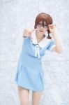 aopi cosplay glasses hirasawa_yui k-on! pantyhose sailor_dress sheer_legwear twin_braids rating:Safe score:0 user:nil!