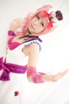 bra choker cleavage cosplay dress hat momose_riyu original pink_hair side_ponytail rating:Safe score:2 user:xkaras