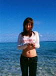 beach bikini_top hello jeans midriff ocean see-through shirt_lift sugimoto_yumi swimsuit tshirt wet rating:Safe score:0 user:nil!