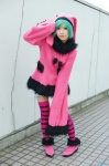 aqua_hair coat cosplay dogs jester_cap machiko noki shorts striped thighhighs rating:Safe score:0 user:nil!