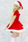 crinoline dress green_hair hair_clips santa_costume stocking_cap thighhighs yae_maiko zettai_ryouiki rating:Safe score:2 user:pixymisa