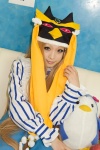 arai_yomi blonde_hair blouse cosplay mawaru_penguindrum penguin_hat seizon_senryaku! skirt stuffed_animal takakura_himari rating:Safe score:0 user:nil!