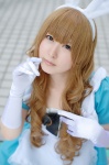 animal_ears apron bunny_ears cosplay dress elbow_gloves gloves narihara_riku original rating:Safe score:0 user:nil!