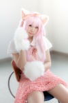 animal_ears blouse cat_ears cosplay enacat_(white_version) enako hairband miniskirt original paw_gloves pink_hair skirt rating:Safe score:0 user:nil!