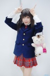 blazer blouse cat_bag cosplay hairbow ootori_naru oretachi_ni_tsubasa_wa_nai pleated_skirt saeki_sae school_uniform side_ponytail skirt tie rating:Safe score:2 user:nil!