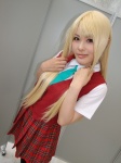blonde_hair cosplay kneesocks mahou_sensei_negima! mio_(model) school_uniform yukihiro_ayaka rating:Safe score:0 user:nil!