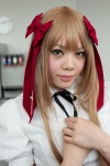 blonde_hair blouse cosplay hairbows mayoi_neko_overrun! otsu serizawa_fumino rating:Safe score:0 user:nil!