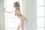 amagi_brilliant_park atsuki bikini blonde_hair cosplay hairbow sento_isuzu swimsuit rating:Safe score:0 user:nil!