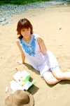 beach dress eating ocean pastry straw_hat tachibana_minami wet rating:Safe score:0 user:nil!