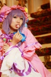 amatsuka_miyu cosplay lollipop night_cap nightgown patchouli_knowledge purple_hair robe touhou rating:Safe score:0 user:nil!