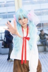 blouse blue_hair cosplay denpa_onna_to_seishun_otoko hairbows miniskirt ribbon_tie ruka_(iv) skirt touwa_erio twintails rating:Safe score:1 user:pixymisa