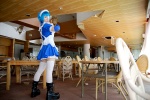 apron blue_hair boots cosplay elbow_gloves eyepatch gloves handcuffs ikkitousen kohinata_rei maid maid_uniform ryomou_shimei thighhighs rating:Safe score:0 user:nil!