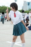 ayase_fuuka blouse cosplay fuyutanshio kneesocks pleated_skirt ribbon_tie school_uniform skirt yotsubato! rating:Safe score:0 user:pixymisa
