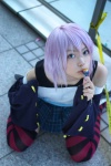 belt_as_garter caution_tape cosplay kaieda_kae lollipop purple_hair rosario+vampire shirayuki_mizore striped tank_top thighhighs rating:Safe score:0 user:nil!