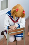 blonde_hair cosplay kataoka_yuuki pleated_skirt sailor_uniform saki_(manga) school_uniform skirt suu twintails rating:Safe score:0 user:xkaras