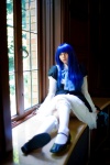 bernkastel blue_hair bows cosplay dress garters kara tail thighhighs umineko_no_naku_koro_ni zettai_ryouiki rating:Safe score:1 user:pixymisa
