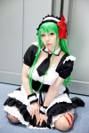apron cc code_geass cosplay green_hair hairbow maid maid_uniform nagatuki_saki petticoat tie rating:Safe score:2 user:pixymisa