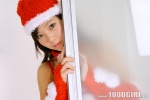 ayami bathroom christmas collar detached_sleeves dress hat santa_costume stocking_cap rating:Safe score:0 user:msgundam2