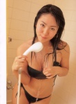 bathroom bikini cleavage himitsu isoyama_sayaka shower side-tie_bikini swimsuit wet rating:Safe score:0 user:nil!