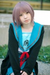 cardigan cosplay nagato_yuki pleated_skirt purple_hair sailor_uniform school_uniform skirt soubi_zero suzumiya_haruhi_no_yuuutsu rating:Safe score:0 user:nil!
