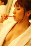 bathroom beppu_aya bikini_top cleavage dgc_0527 mirror open_clothes robe swimsuit toothbrush rating:Safe score:0 user:nil!