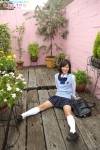 blouse bookbag costume kana_yuuki kneesocks pleated_skirt school_uniform skirt sweater_vest rating:Safe score:1 user:nil!
