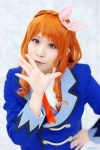 aikatsu! blazer blouse braid cosplay hairbow oozora_akari orange_hair pleated_skirt ryo school_uniform skirt rating:Safe score:0 user:nil!