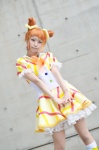 aikatsu! arisugawa_otome blouse cosplay double_bun kneesocks miniskirt orange_hair pantyhose sheer_legwear skirt usako_(ii) rating:Safe score:1 user:nil!