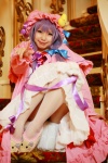 amatsuka_miyu cosplay night_cap nightgown panties patchouli_knowledge purple_hair robe thighhighs touhou rating:Safe score:4 user:nil!