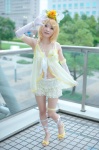 blonde_hair bloomers bra bracelet cosplay elbow_gloves flowers garter gloves hair_clips kagamine_rin lingerie necklace nepachi ribbons vocaloid rating:Safe score:1 user:pixymisa