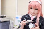 blouse cosplay familymart hairband megurine_luka pink_hair tie vocaloid yu rating:Safe score:0 user:nil!