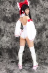ass boots cosplay detached_sleeves hairbow hakurei_reimu kneepads lenfried miko one-piece_swimsuit swimsuit thighhighs touhou rating:Safe score:4 user:nil!