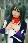 cosplay dress green_hair himemiya_mahore minashiro_tsubaki scarf soukyuu_no_fafner rating:Safe score:0 user:nil!