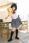 bleach blouse cosplay kuchiki_rukia school_uniform skirt stuffed_animal tagme_model rating:Safe score:0 user:msgundam2