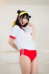 buruma cosplay gym_uniform hairband hair_pods idolmaster idolmaster_cinderella_girls lenfried shimamura_uzuki shorts tshirt uzuki_generation rating:Safe score:2 user:nil!