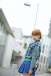 cardigan denim_jacket ohtsuki_amo pleated_skirt skirt rating:Safe score:0 user:pixymisa