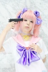 cosplay gun pink_hair riko_(ii) sailor_uniform school_uniform tagme_character tagme_series twintails rating:Safe score:0 user:nil!